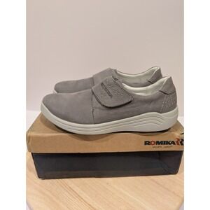 Romika Madera 15 Hook Loop Strap Sneakers Slip On Gray Nubuck Womens 6-6.5 EU 37
